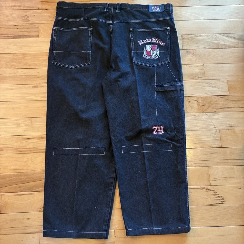 Vintage Premium Raw Blue Affliction Y2K Baggy Jeans Men Size 46x32 "Jnco Style"